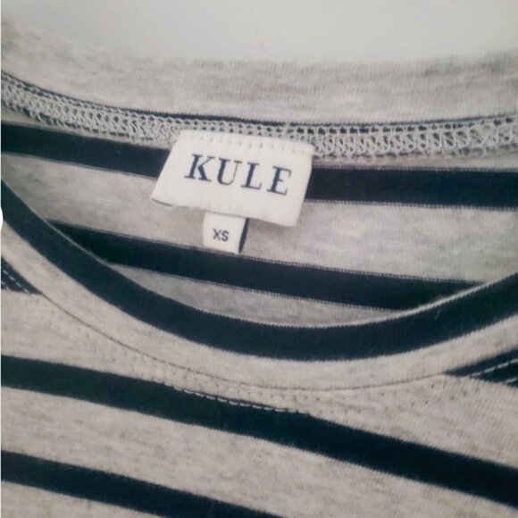 Kule Tee Shirt Gray and Black Striped Size XS - Picture 2 of 3